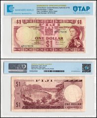 Fiji 1 Dollar Banknote, 1974 ND, P-71a, Used